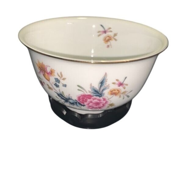 Avon Heirloom Independence Day 1981 Floral Porcelain Bowl With Stand - Picture 1 of 6